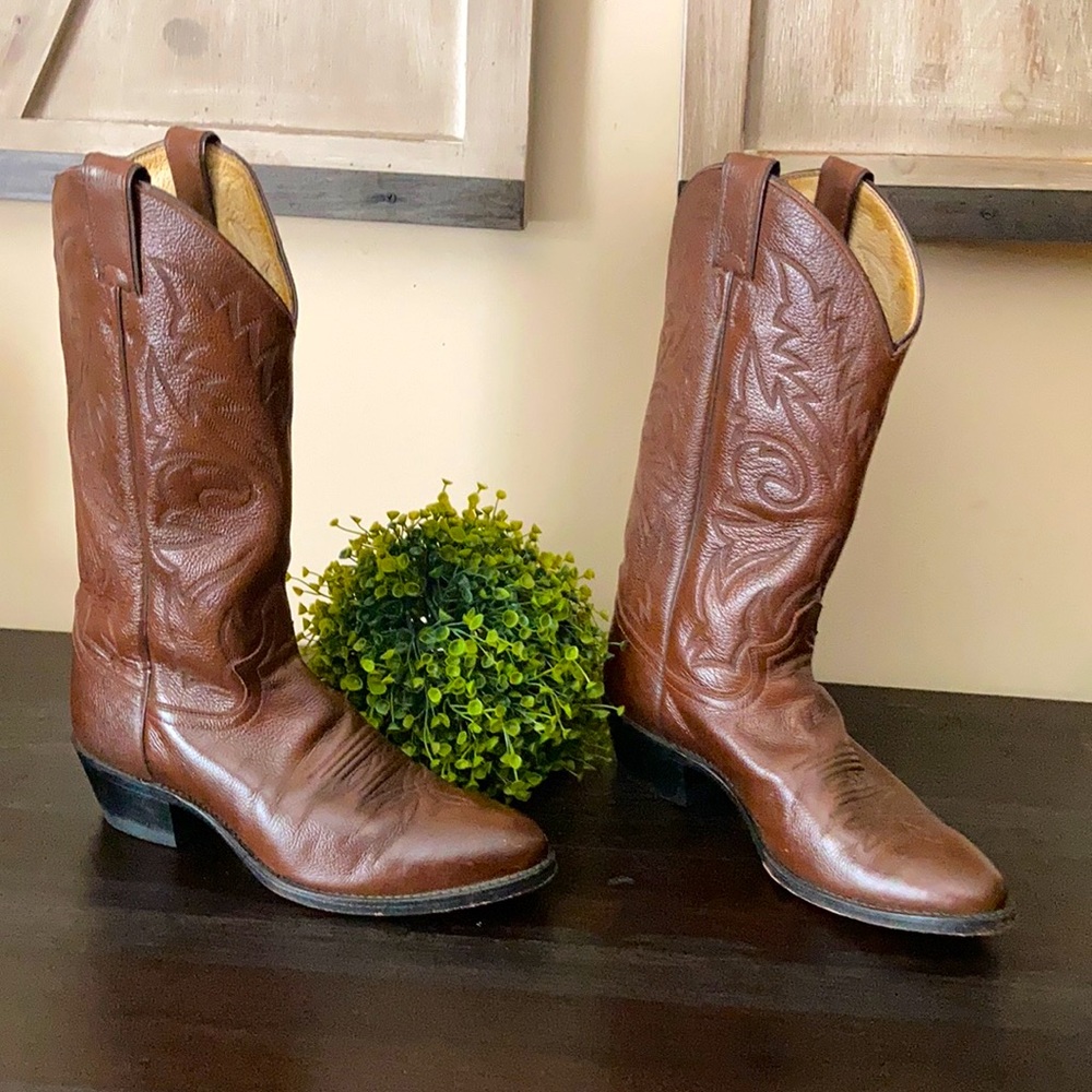 JUSTIN  LEATHER BOOTS